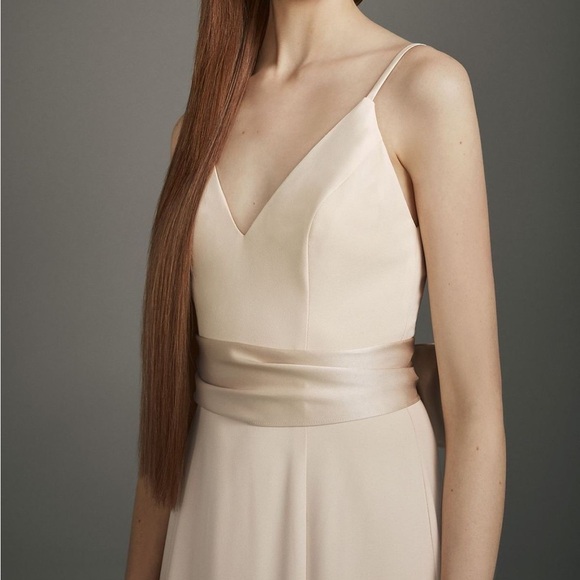 White by Vera Wang Maxi Bridesmaid Dress in Amethyst Belted Waist Sz 10 - Picture 14 of 16